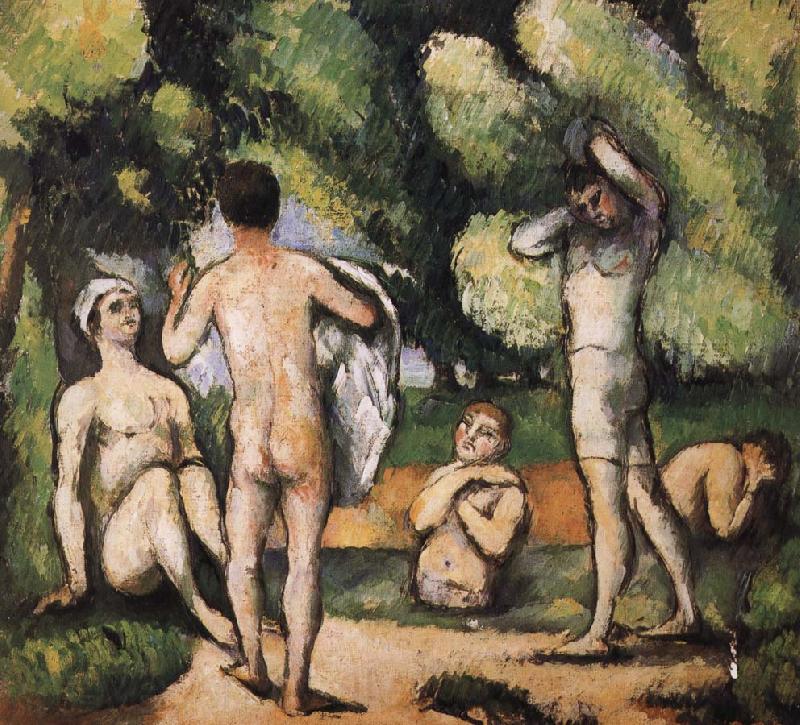 Paul Cezanne were five men and Bath Germany oil painting art